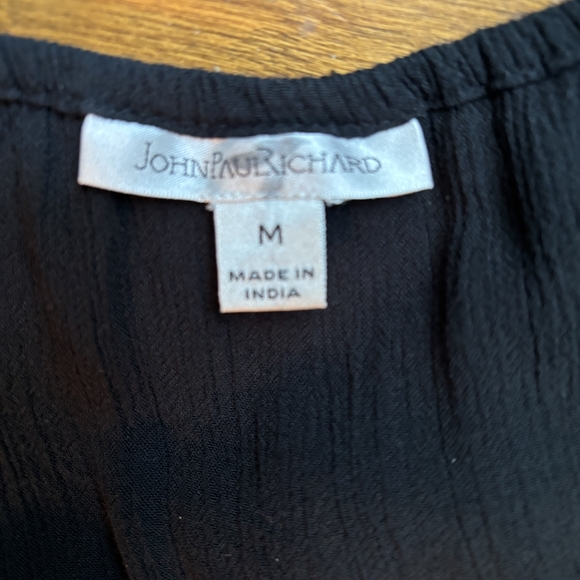 JohnPaulRichard Black Blouse with White Embroidery - Picture 2 of 3